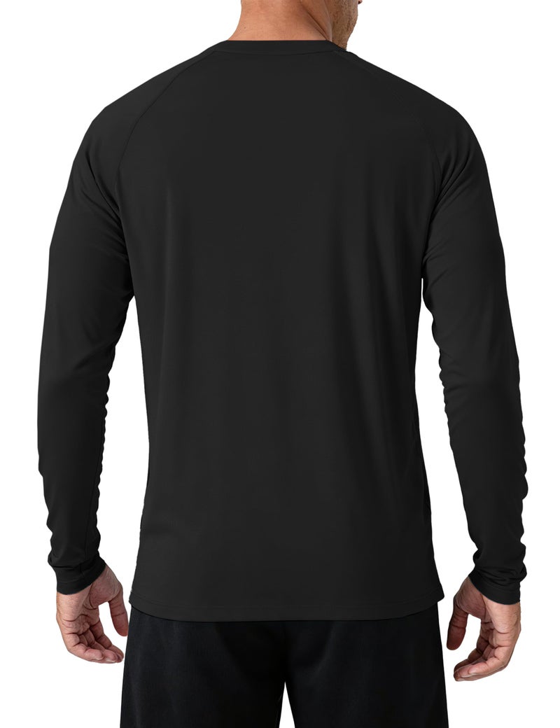 TACVASEN Long Sleeve Shirts for Men Dry Fit UPF 50+ UV Protection Lightweight T-Shirt Workout Running Tee Surf Rash Guard Black M - Image 5